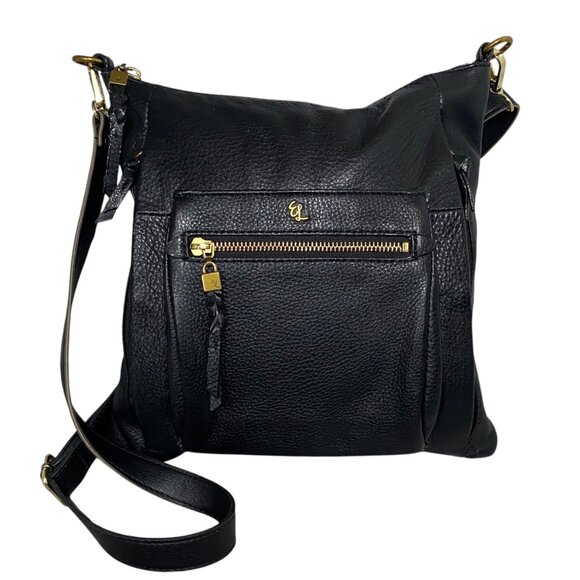 Elliott Lucca Gwen Leather Crossbody Bag in Black - Picture 1 of 9